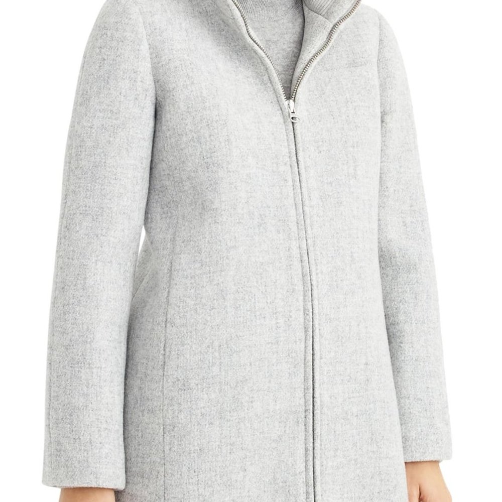Lodge coat in Italian stadium-cloth wool gray